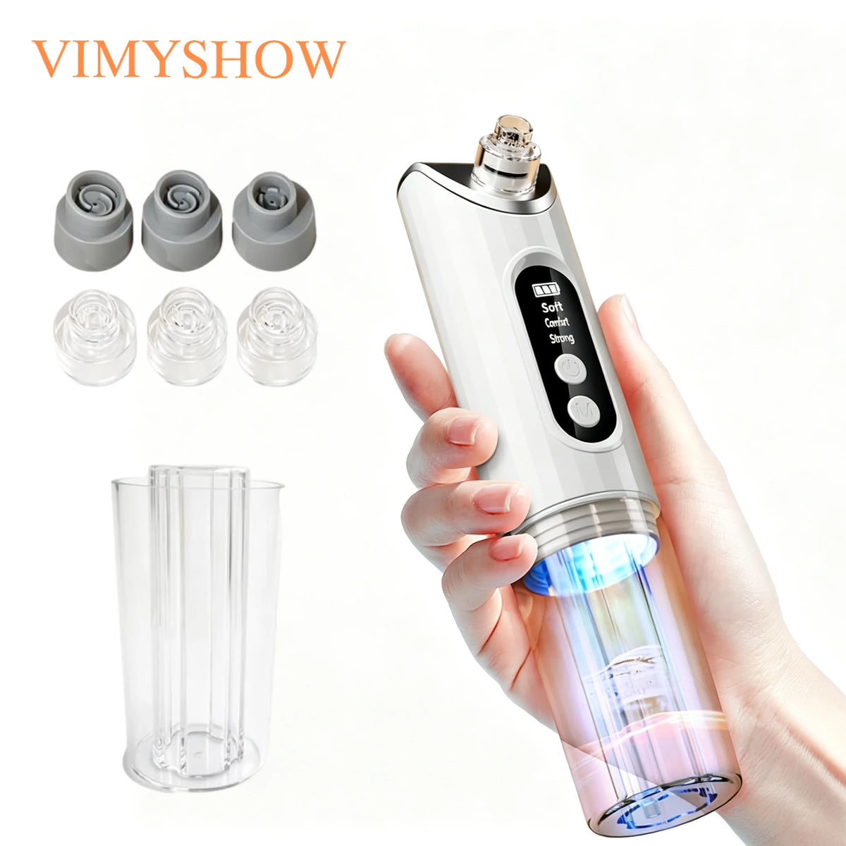 Pore Vacuum Blackhead Remover Portable Blackhead Extractor with 6 Suction Heads Electric Facial Cleansing Tool for Face & Nose
