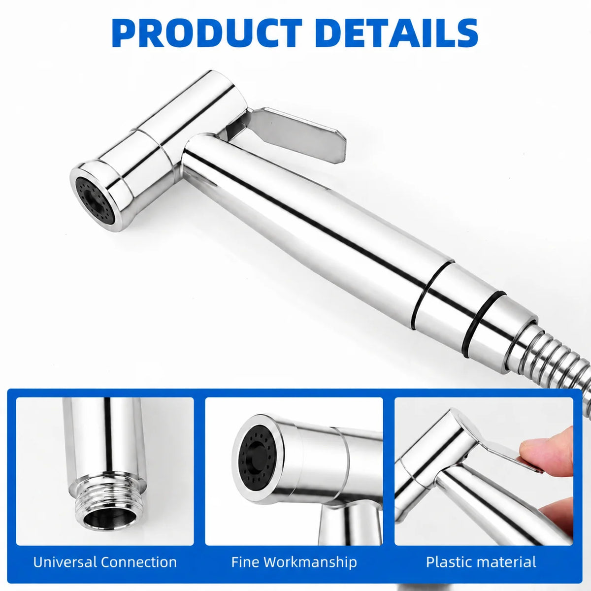 Portable Handheld Bidet Sprayer Nozzle with Pressurized Cleaning for Feminine Hygiene Toilet Washing Bathroom Accessory