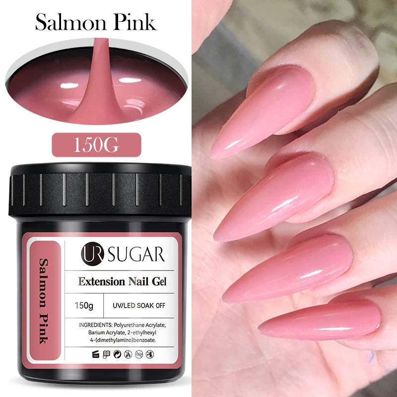 UR SUGAR 150g Jelly Gel Nail Extension Gel Milky White Nude Pink Quick Building UV Nail Hard Gels Self Leveling Construction Gel