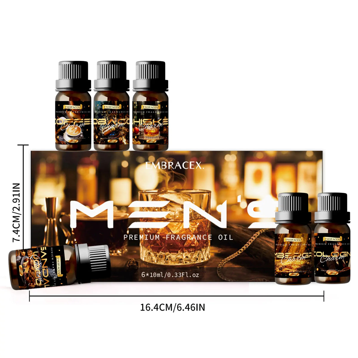 6PC/1Set Men's Fragrance Oils Gifts Box For Men For Humidifier&Diffuser Air Freshening Candle Making