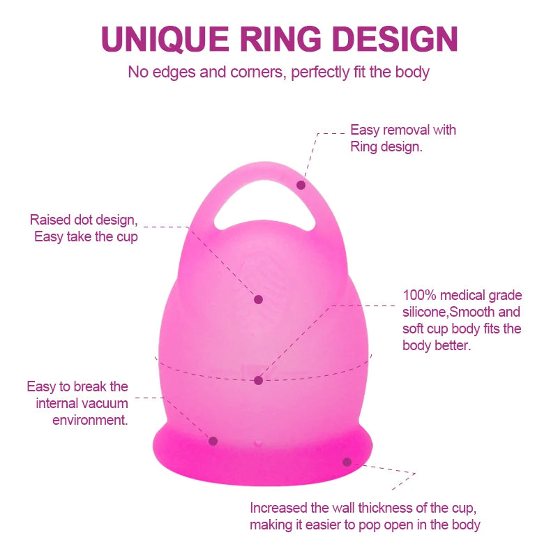 Menstrual Cup With Storage Case Medical Silicone Menstrual Cup Sterilizer Cup Women's Health Care Period Accessories Kit