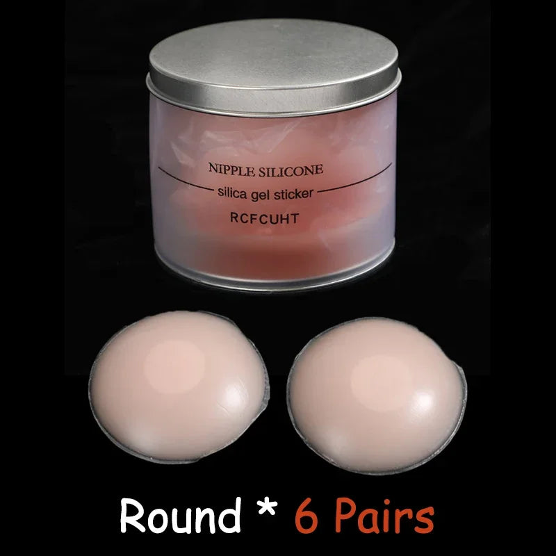 10/12 Pieces Reusable Invisible Silicone Adhesive Nipple Cover Pasties Pad For Women Sexy Lift Up Strapless Breast Petals Patch