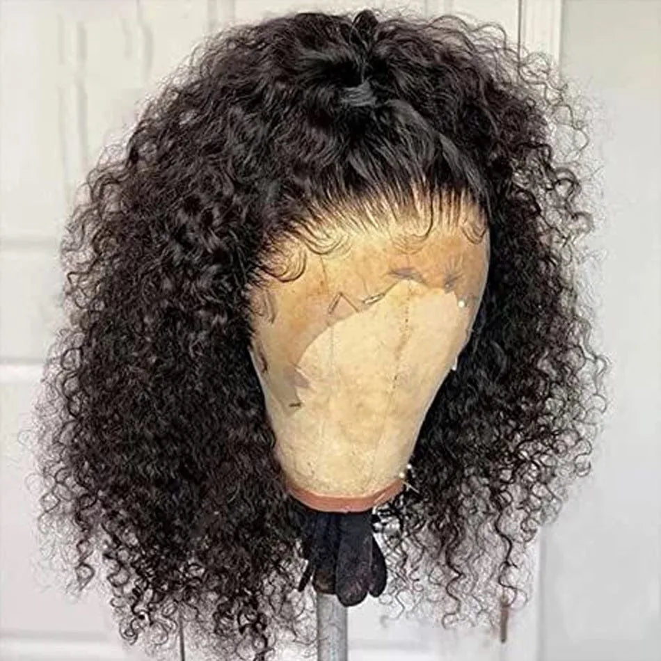 Kinky Curly Bob HD 13X6 Lace Frontal 250 High Density Full Virgin Human Raw Hair Wig Glueless Water Curly For Women Wet And Wavy