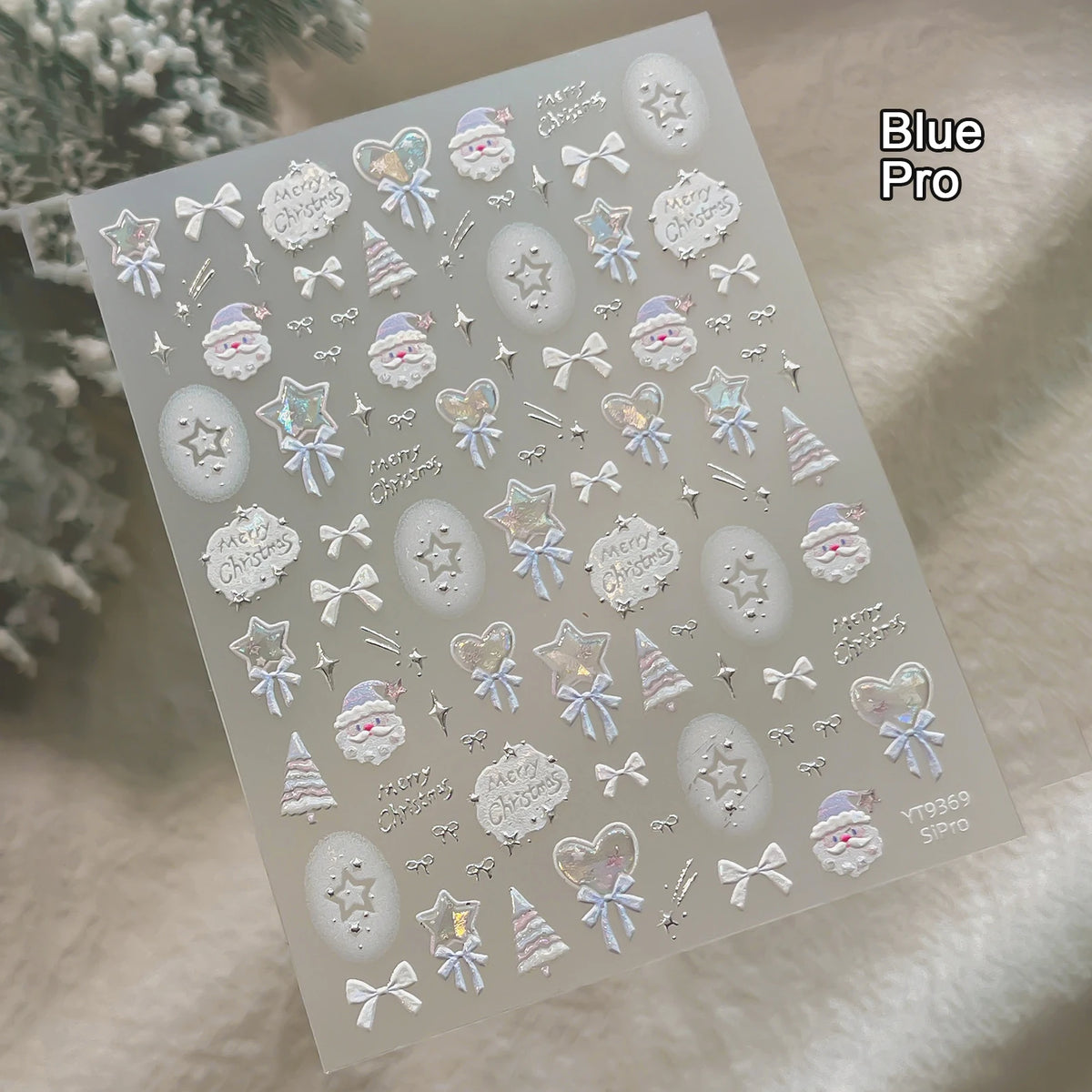 Christmas Wreath Snowman Xmas Tree Bowknot Snowflakes Gingerbread Man Bear Star Bell Apple Nail Art Charms Stickers Phone Decals