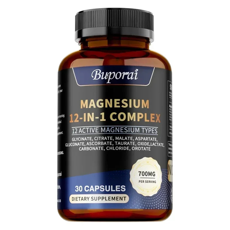 Magnesium Complex Capsules - Relieve Nerve Stress and Muscle Contraction, Support Bone Health and Boost Immune FunctionSupplemen