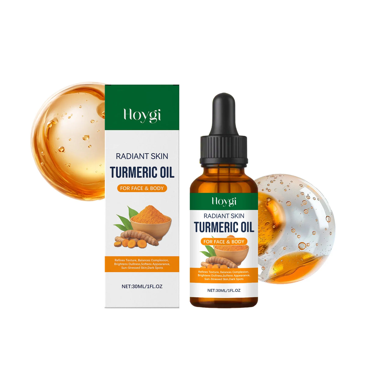 Turmeric Brightening Oil Dark Spot Corrector Exfoliating Face Oil Even Skin Tone Nourishing Fades Sun Spots Body Face Skincare