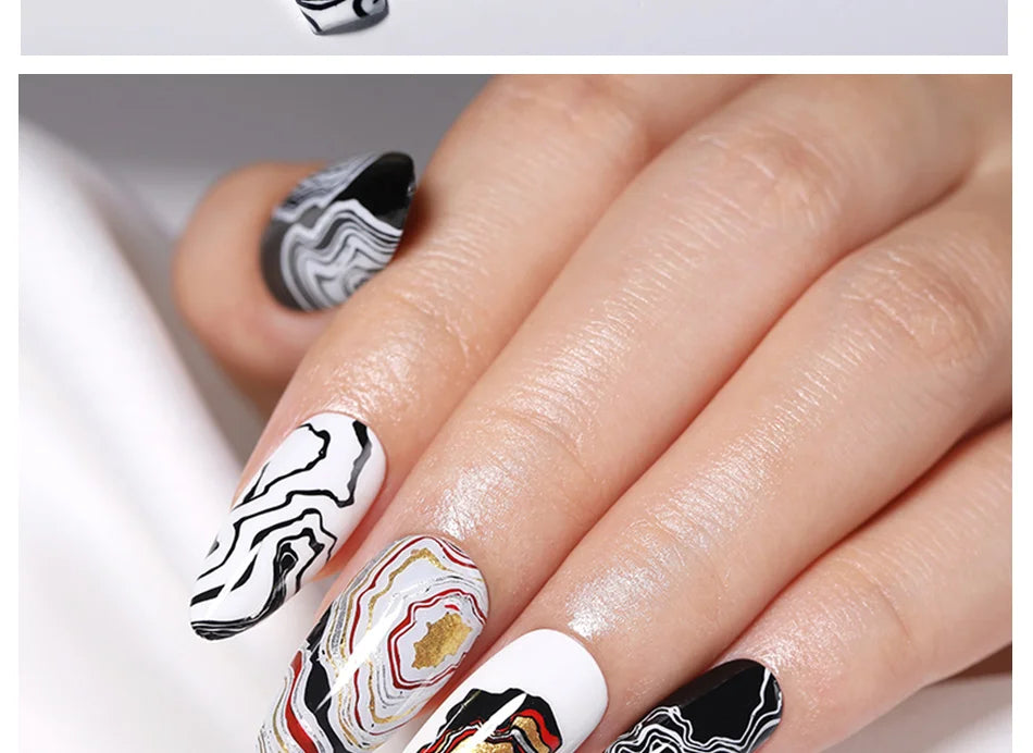 BORN PRETTY 10ml Stamping Nail Polish Set Gold Silver Black White Color Nail Printing Polish DIY for Nail Plate Design Varnish