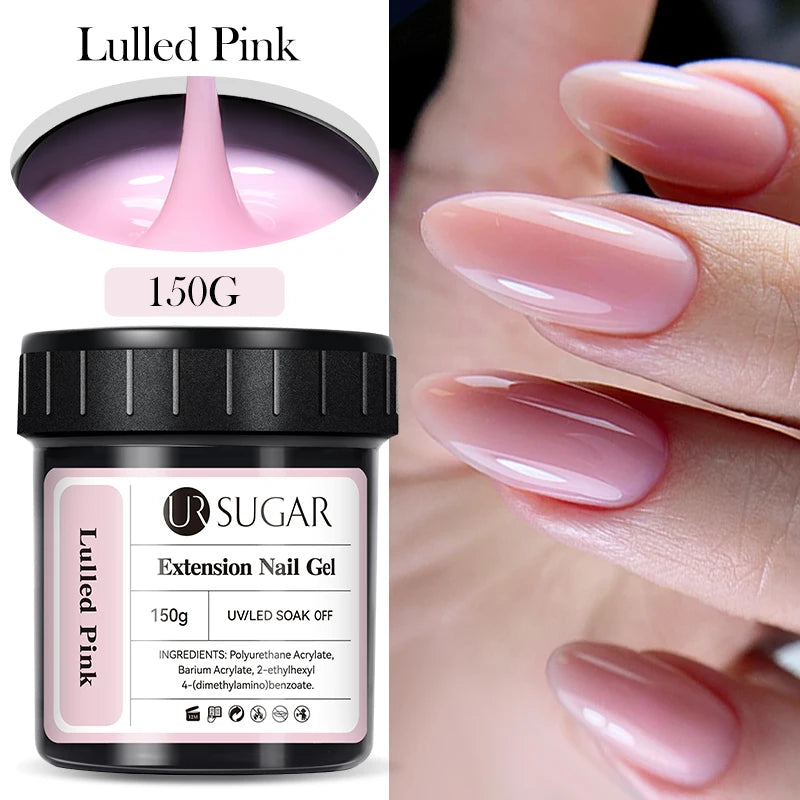 UR SUGAR 150g Jelly Gel Nail Extension Gel Milky White Nude Pink Quick Building UV Nail Hard Gels Self Leveling Construction Gel