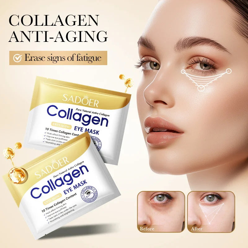 Collagen Eye Mask Firming Lifting Eye Patches Anti Dark Circles Eye Bags Fade Fine Lines Hyaluronic Acid Moisturizing Skin Care