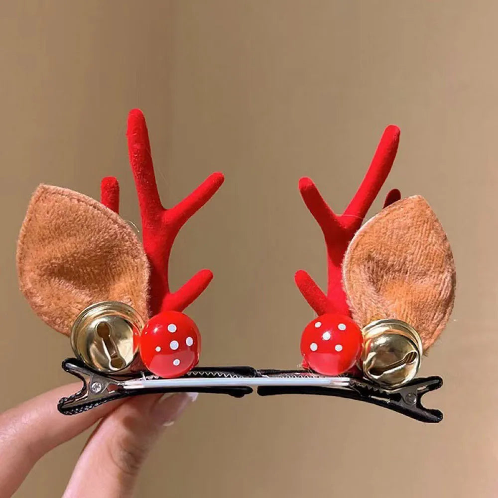 1 Pair Christmas Antler Hair Clips, Christmas Hair Decoration for Children, Deer Ear Headbands, Adult Headwear Hair Accessories