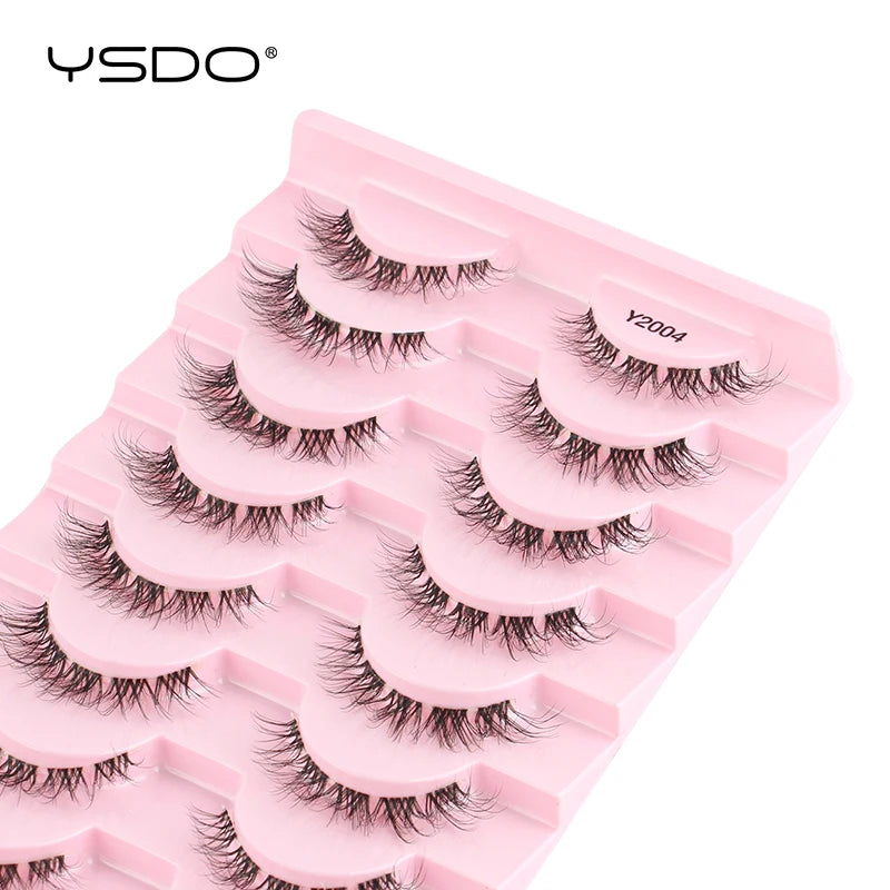 YSDO 5/10 Pairs Natural Eyelash Extension Hand Made Maquilagem Fluffy Fake Half Lashes Soft 3D Mink Lashes Makeup Faux Cilios