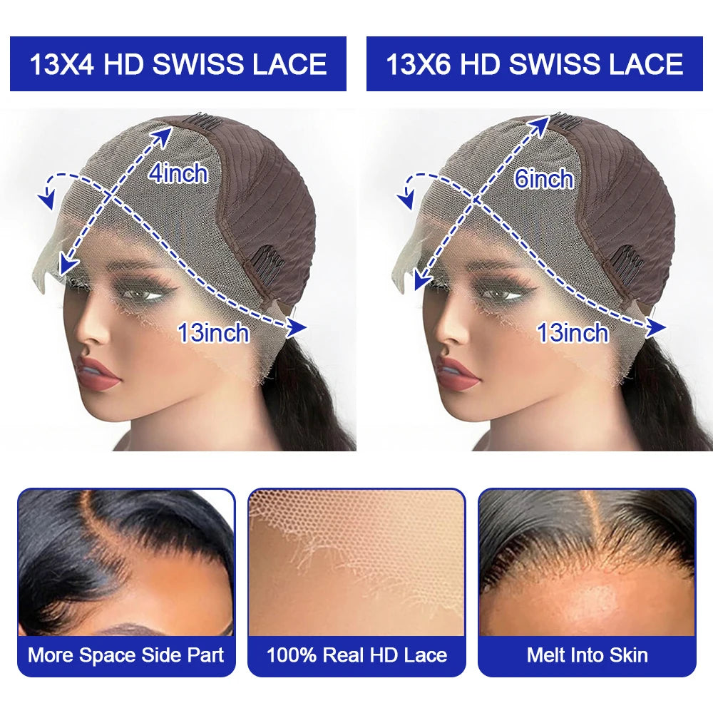 Brazilian HD Transparent 13x4 Bone Straight Short Bob Human Hair Wigs 13x6 Straight Lace Front Wigs For Women 250 Density