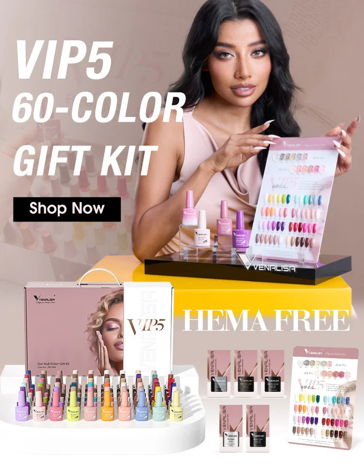 VENALISA 7.5ml Nail Gel Polish VIP4 HEMA Free Semi Permanent Soak off UV LED Nail Gel Varnish Full Coverage Nail Gel Lacquer