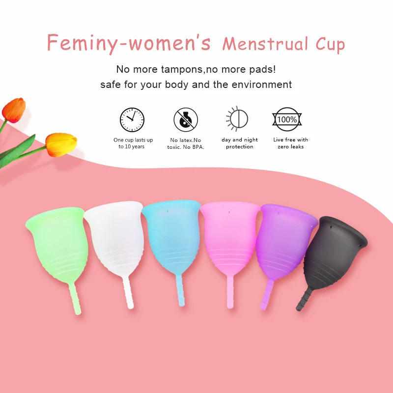 Soft Menstrual Cup 100% Medical Silicone Woman Period Use Hypoallergenic Certified Menstrual Collectors Menstruation Cups