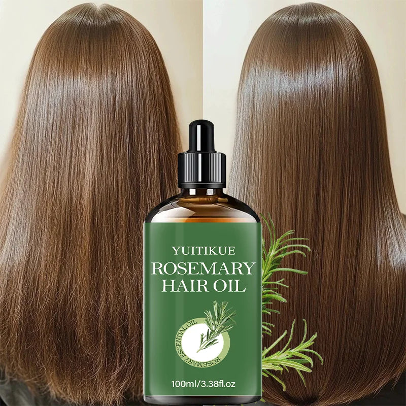 YUITIKUE 100ml Rosemary Hair Oil, Natural Nourishing Scalp Serum, Strengthening Hair, Frizz Control & Shine Boost for Daily Care