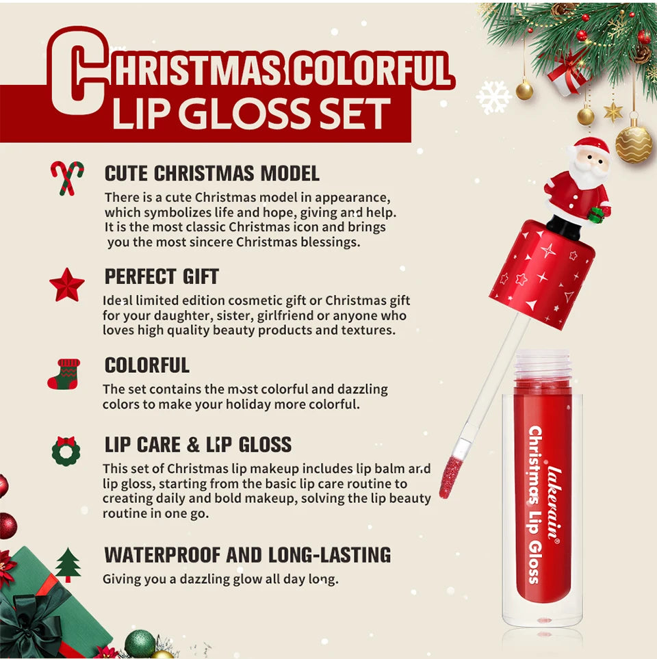 Christmas Gift 6Pcs Lip Gloss Set With Gift Bag Velvet Matte Waterproof Long Lasting Lip Tint Colorful Lip Makeup Cosmetic