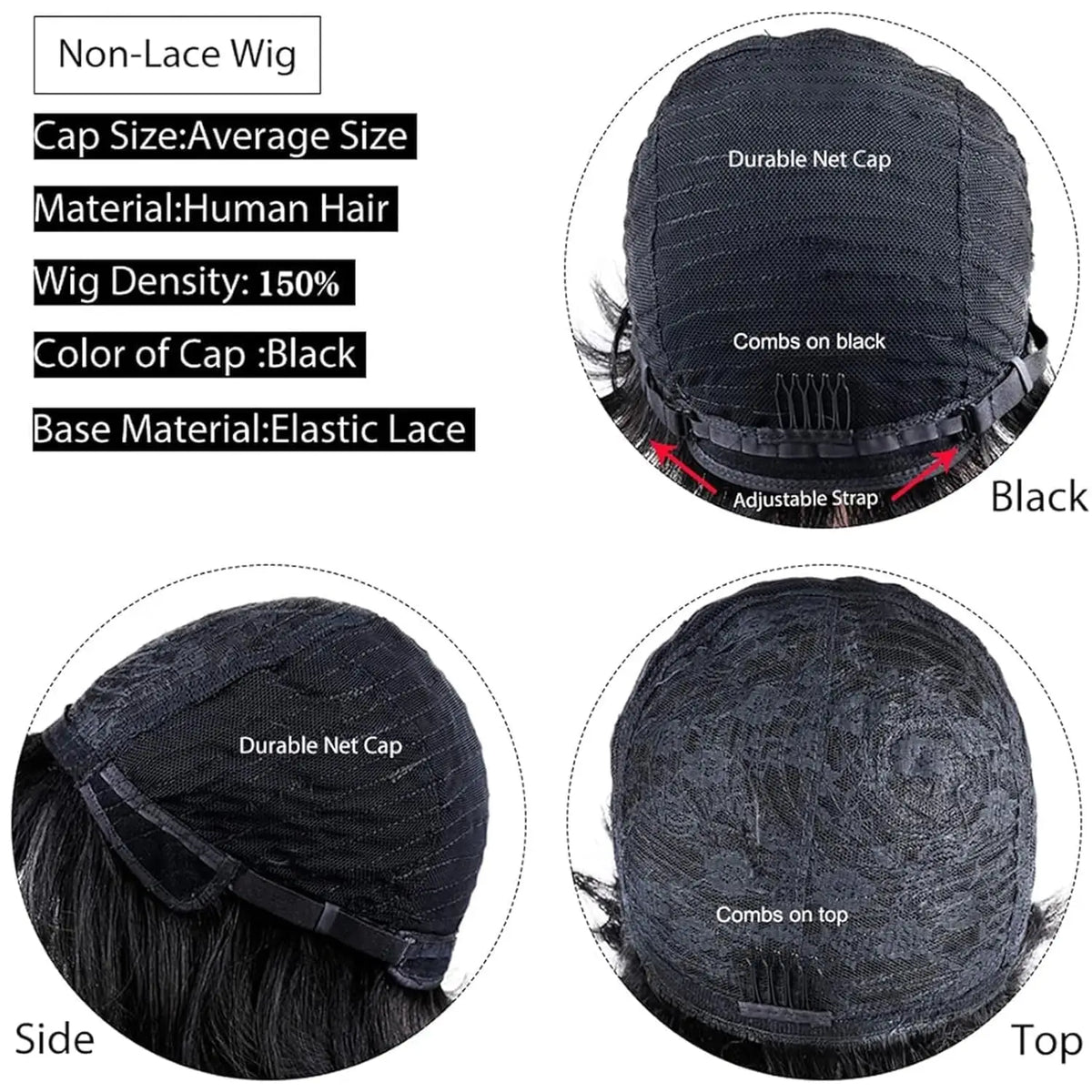 Short Wigs Human Hair Vintage Ocean Finger Wave Pixie Cut Wig for Black Women Glueless Costume Wigs Layered Machine Made No Glue