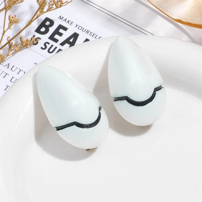 Anime Hair Clips Rei Ayanami Cosplay White Hair Clips Asuka Langley Soryu Roleplay Headdress Halloween Resin Hair Props