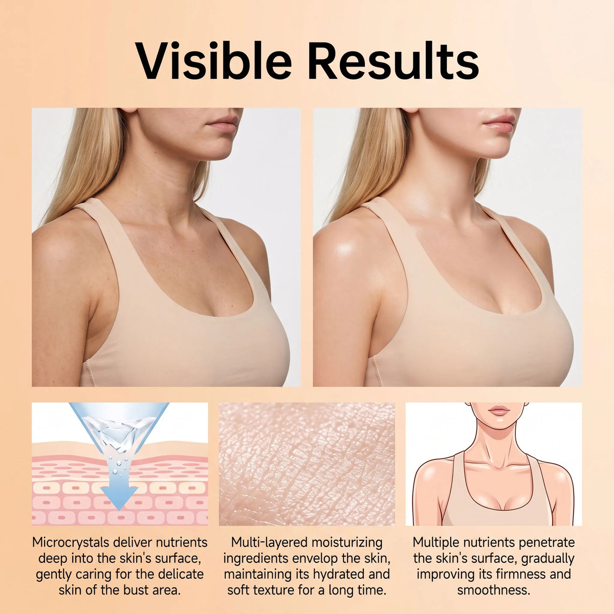Body Care Patch Bust Hip Targeted Skin Hydrating Supply Improve Skin Smoothness Flexible Breathable Material Mild Adhesive