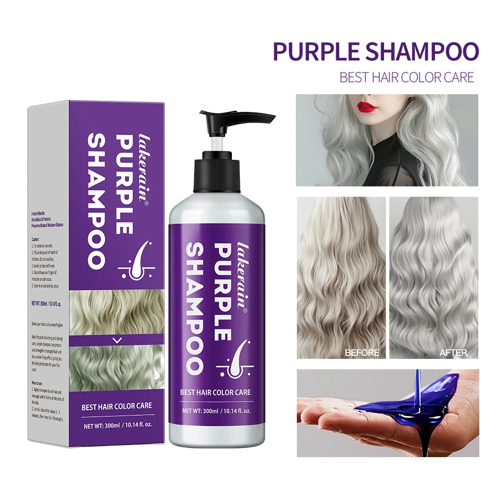 Purple Hair Dye Shampoo for Blonde to Cover Gray Non-irritating Hair Fading Yellow After Bleach Hair Shampoo Gray Hair Remedy