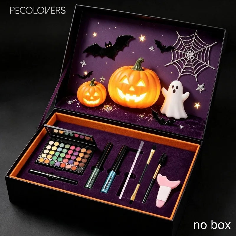 8PCS Face Set, Multi-color Eye Shadow Plate+eye Black+eyeliner Pen+makeup Tools, Waterproof and Durable, Halloween Makeup