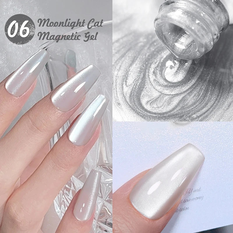 BORN PRETTY Water Light Cat Magnetic Gel Nail Polish Nude Milk White Jelly Color Semi Permanent Soak Off UV LED Gel Varnish DIY
