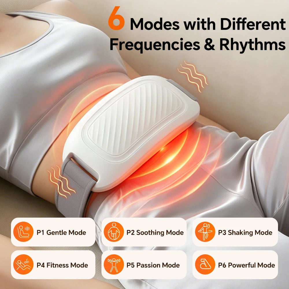 Electric Belly Massager 9 Modes 3 Heat Settings Rechargeable Abdominal Massager Cordless for Home Relax