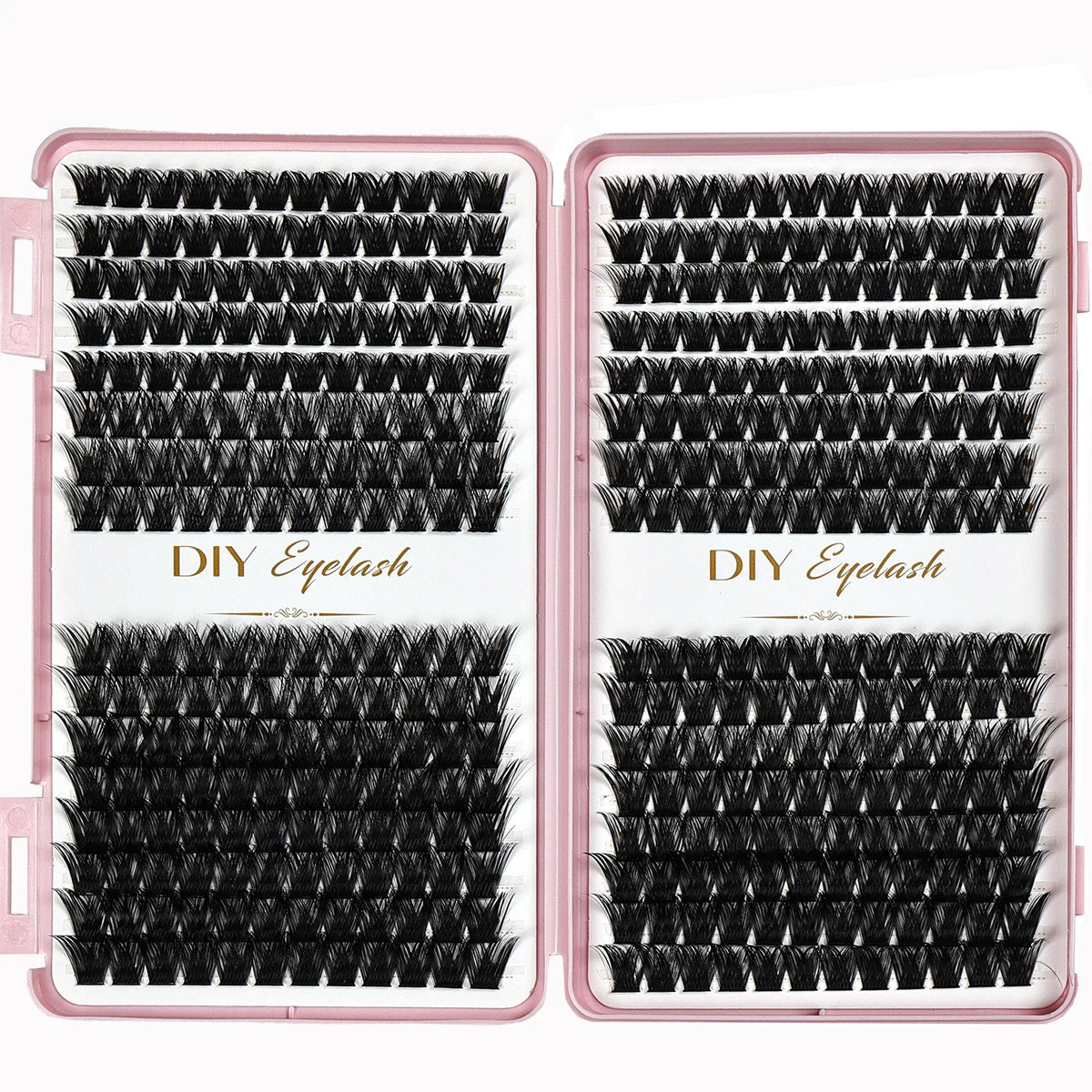 Individual Lashes 10-14mm 384pcs Cluster Lashes Natural Look Mixed Tray DIY Eyelash Extension Volume Clusters Eyelashes