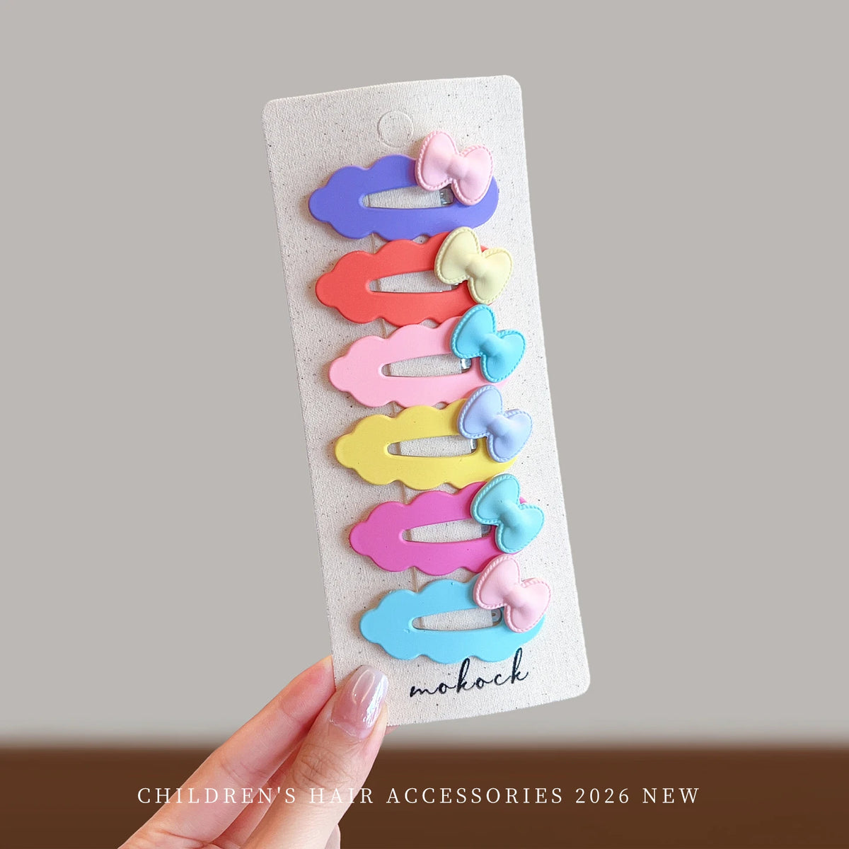 2026 New 5PCS/SET Korean Sweet Style Cute Bow Cloud Wave Hair Clips  No Hurt Hair BB Clips for Baby Girls Toddler Accessories