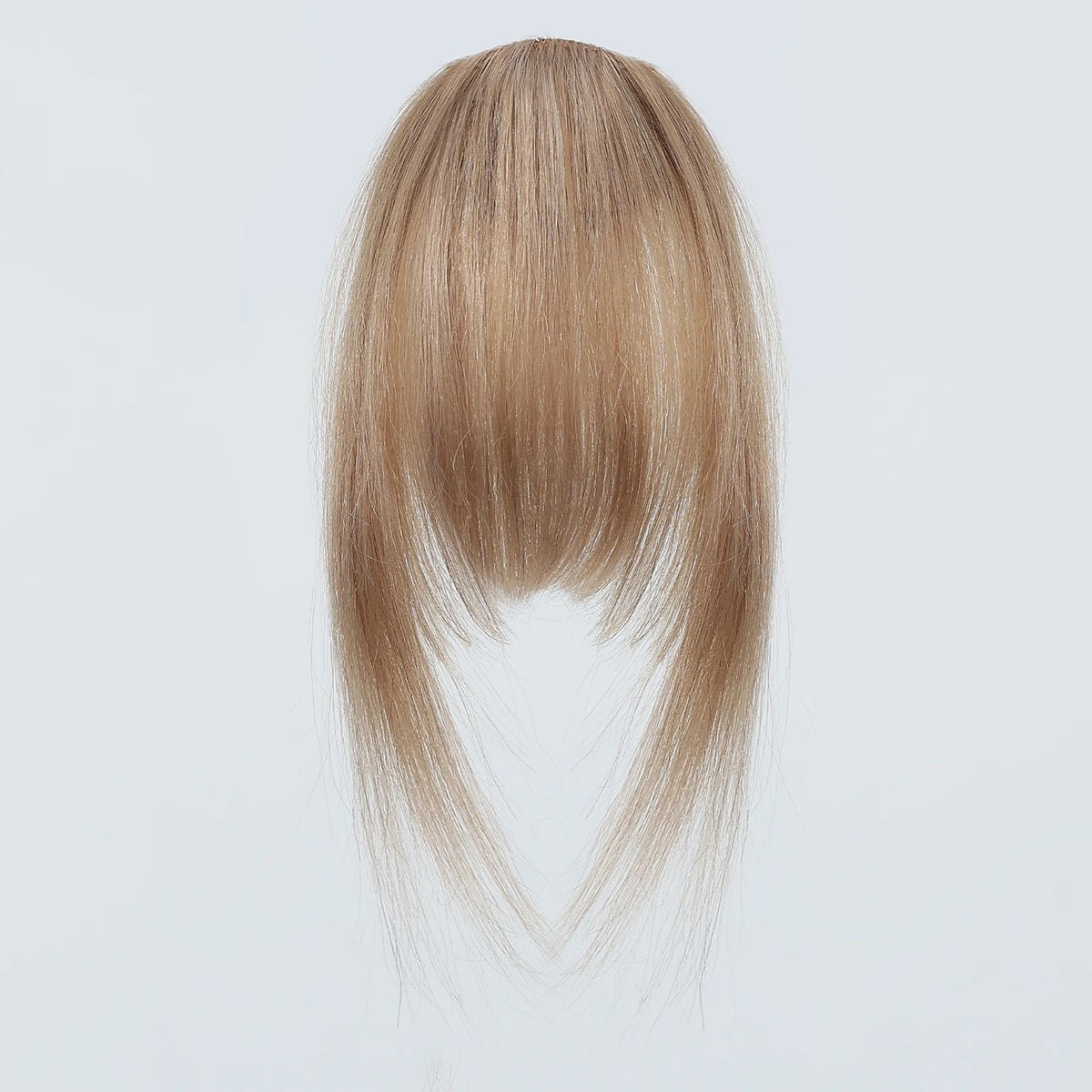 100% Human Hair Bangs Blonde Brown Wispy Bang Hair Clip in Bangs Fringe with Temples Hairpiece for Women Clip on Air Bang 4.5in
