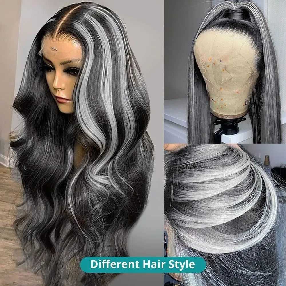 Navy Blue Light Pink Deep Wave Lace Front Wigs Free Part Long Curl Wavy Heat Fiber Synthetic Wig Makeup Cosplay Black Women Use