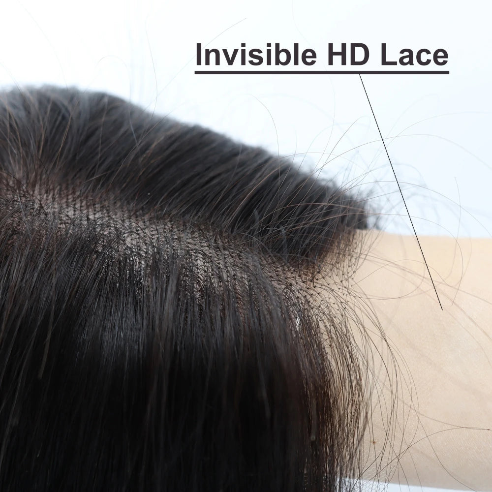18x20cm Human Hair Topper Closure Straight Remy European Hair Piece HD Lace Topper Breathable Bleached Knots with Baby Hair