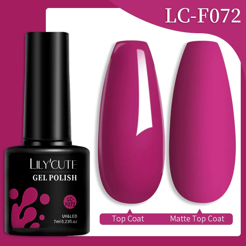 LILYCUTE 7ml Macaron Gel Nail Polish Pink Purple Green Series Soak Off Manicure Nail Gel Varnish Semi Permanent UV Gel Nail Art