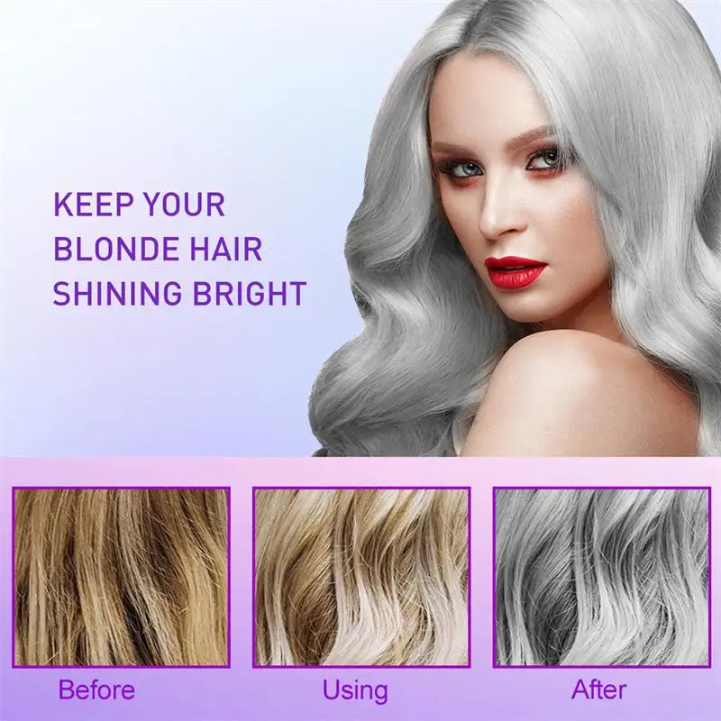 Color Fixing Hair Dye Shampoo to Cover Gray Hair Fade Yellow After Bleach Hair Shampoo Non-irritating Purple Shampoo for Blonde