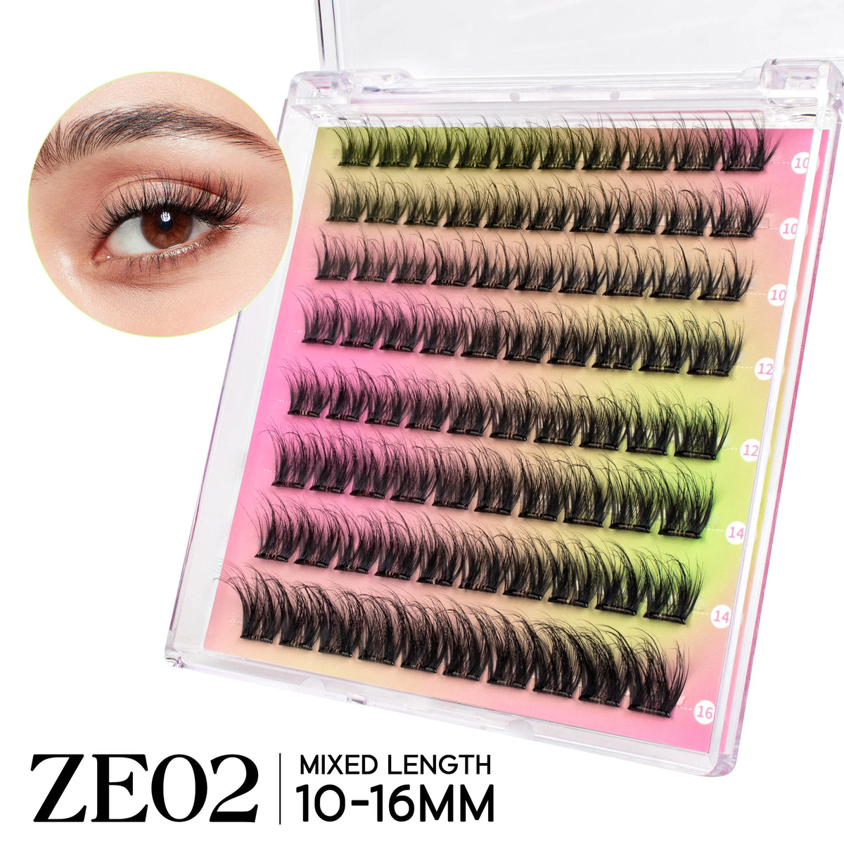 VYRILA Self Adhesive Cluster Lashes Glue-Free DIY Individual Eyelash Extension Natural Soft Lashes No Glue Needed Segmented Lash