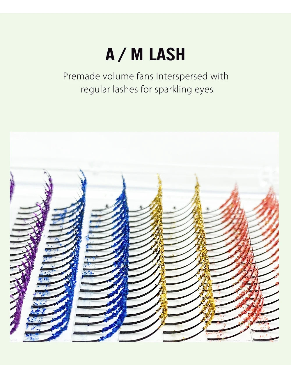 NATUHANA Glitter Shiny Colorful False Eyelash Extension DIY Mix Color Lashes Christmas Cosplay Party