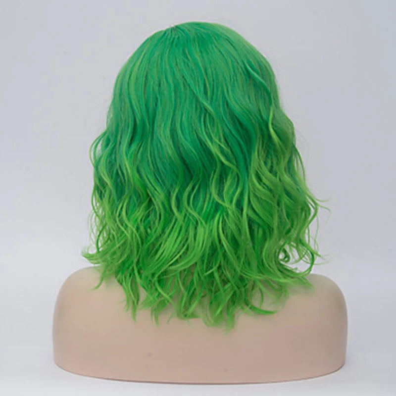 HAIRJOY Black White Wigs for Women Blue Pink Purple Green Multicolored Synthetic Hair Wig Cosplay Wigs Halloween