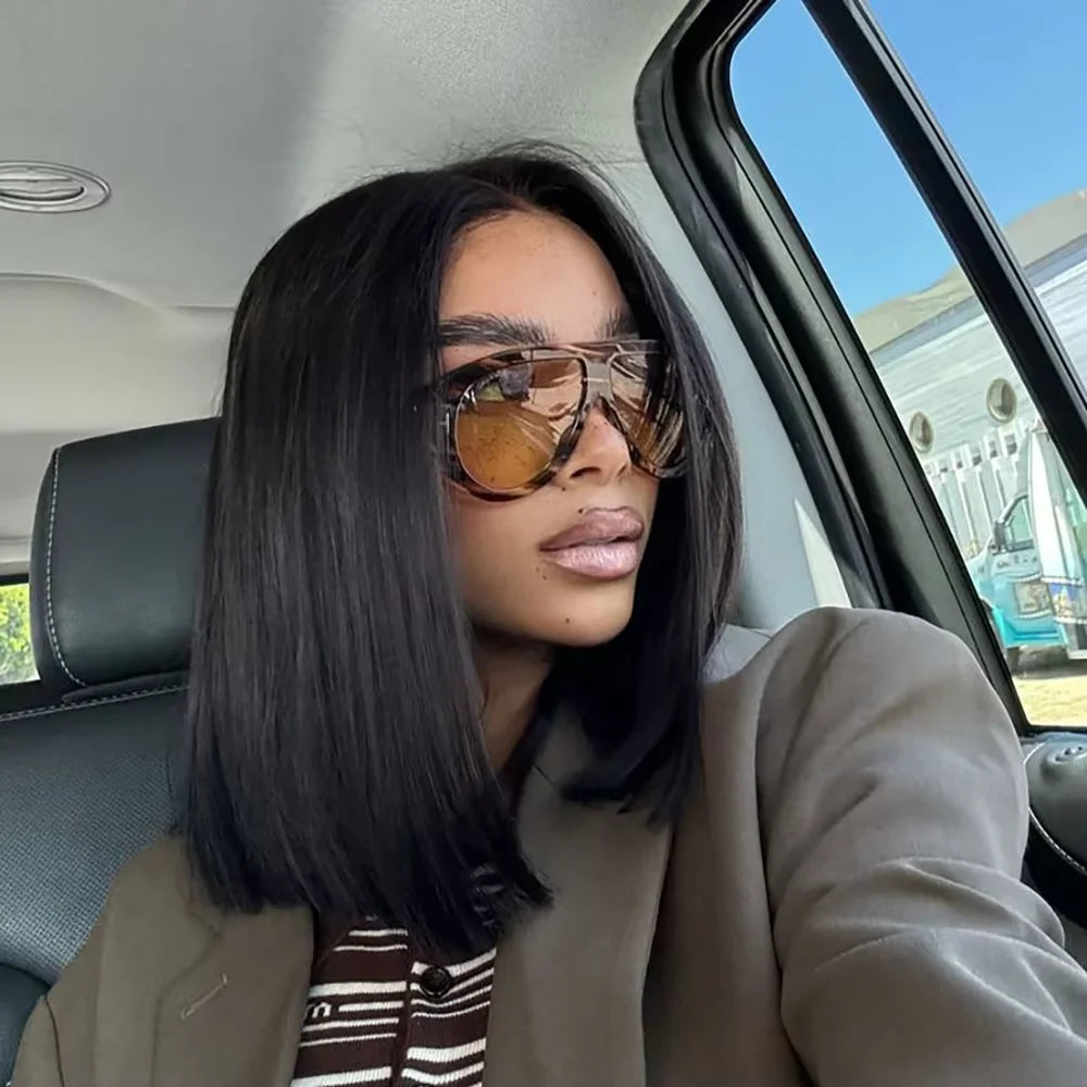 Bob Wig Human Hair 220% Density 13x4 HD Lace Frontal Short Straight Lace Front Bob Wigs For Black Women Human Hair Pre Plucked Straight 13x4 Bob Wig Human Hair 220 Density Transparent Lace Frontal Wig  Brazilian Human Hair