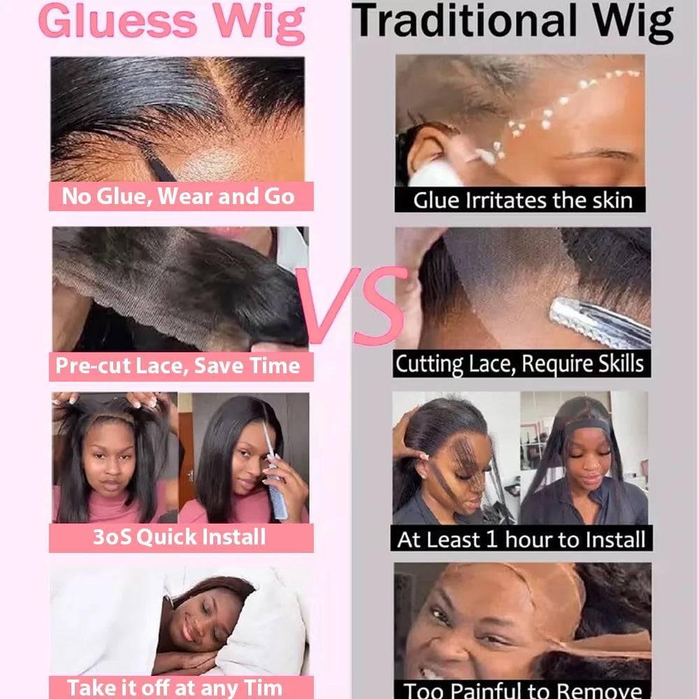 13x4 13x6 HD Bone Straight Bob Lace Frontal Human Hair Brazilian Short Bob Wig 250% Density Straight Natural Bob Wigs  5x5 Glueless Wig For Women