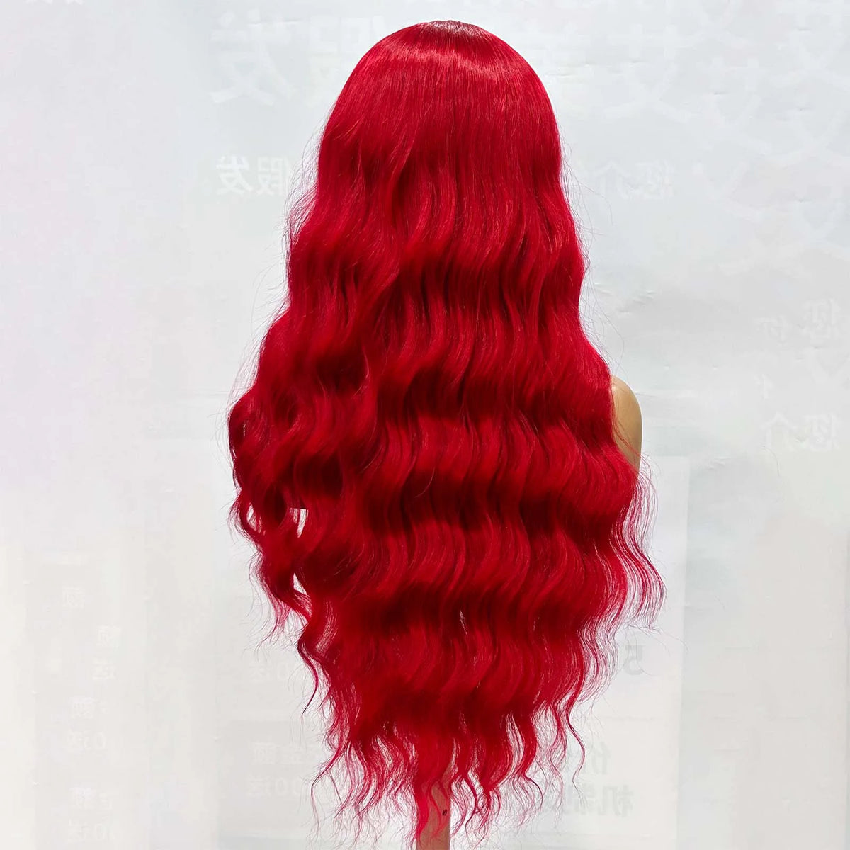 Dark Red Wig Natural Curly Long Wavy Synthetic Middle Part Loose Deep Wave 13X4 Lace Front Wigs for Women Daily Party Cosplay