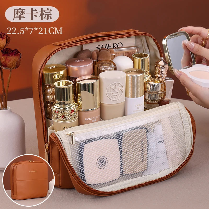 Portable Standing Up Bag Large Capaci Travel Waterproof Toiletry Storage Bag for Brues Cosmetic Tools Women's Makeup Organizer
