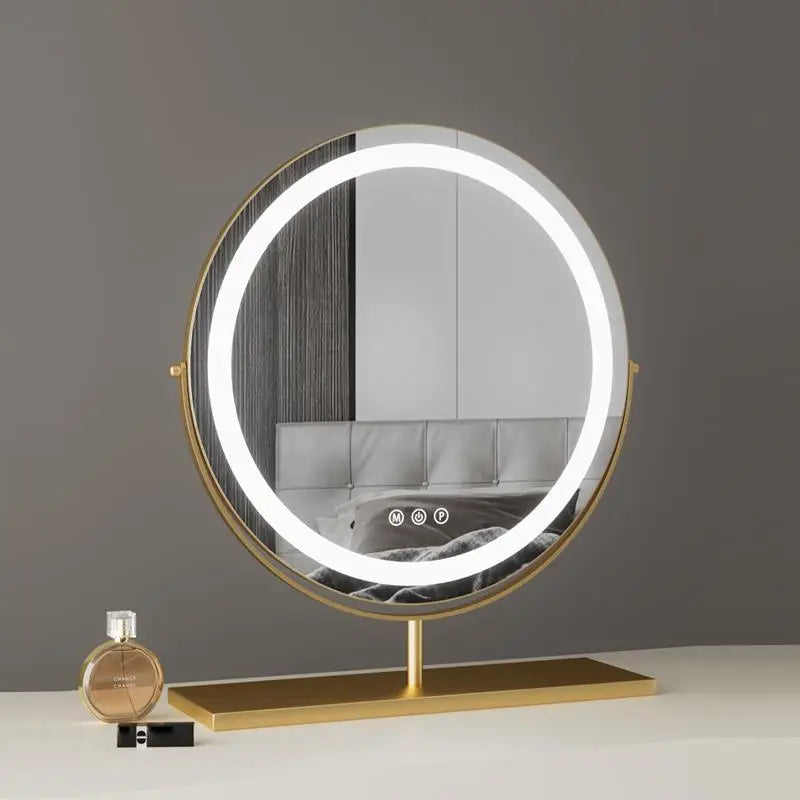 Simple  makeup mirror with lamp desktop desktop home led smart dressing mirror bedroom ins wind, beauty mirror