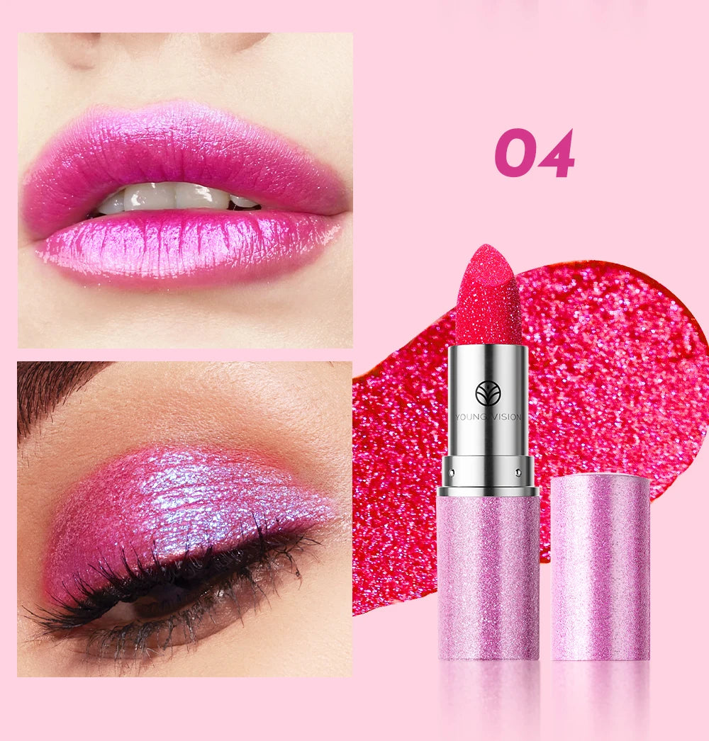 Multi-Color Non-stick Cup Matte Lipstick Flash Lasting Easy Color Diamond Lipstick Dark Halloween Look