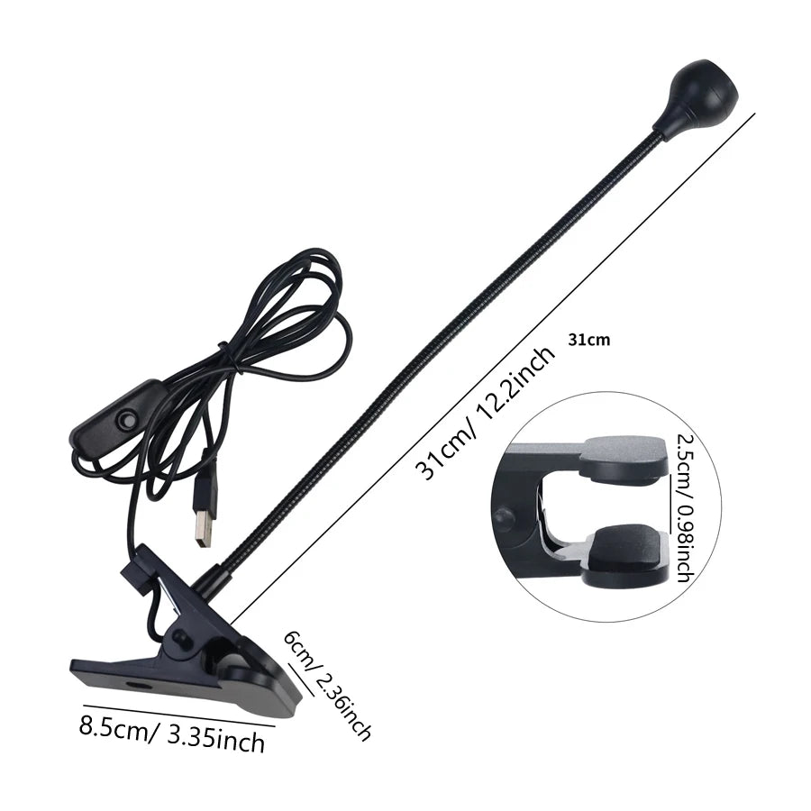 5W LED UV Gel Nail Curing Lamp with Clip And Flexible Tube Nail Dryer for Gel Polish