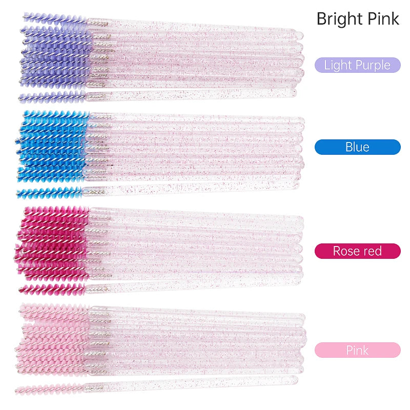 200/500 Pcs Eyelash Brushes Disposable Crystal Fine Head Eyebrow Brush  Mascara Wand Applicator Lashes Extension Makeup Tools