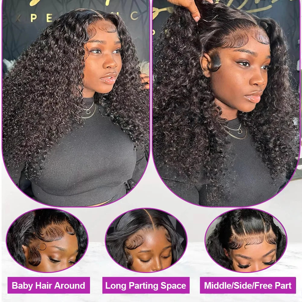 Brazilian Water Curly Lace Front Wig Short Bob Glueless Wigs Human Hair Deep Wave 13X6 Hd Lace Frontal Wig For Women 250 Density
