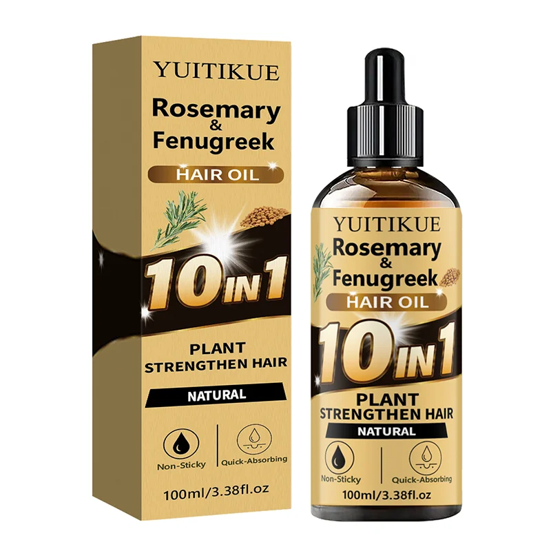 10‑in‑1 Herbal Hair Essential Oil Rosemary Fenugreek Extract Hydrating Nourish Scalp Moisturizer Silky Shine Hair‑Care Serum