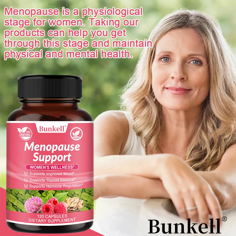 Menopause Support Supplements for Women Can Relieve Hot Flashes, Night Sweats, Mood Swings, Low Energy and More.