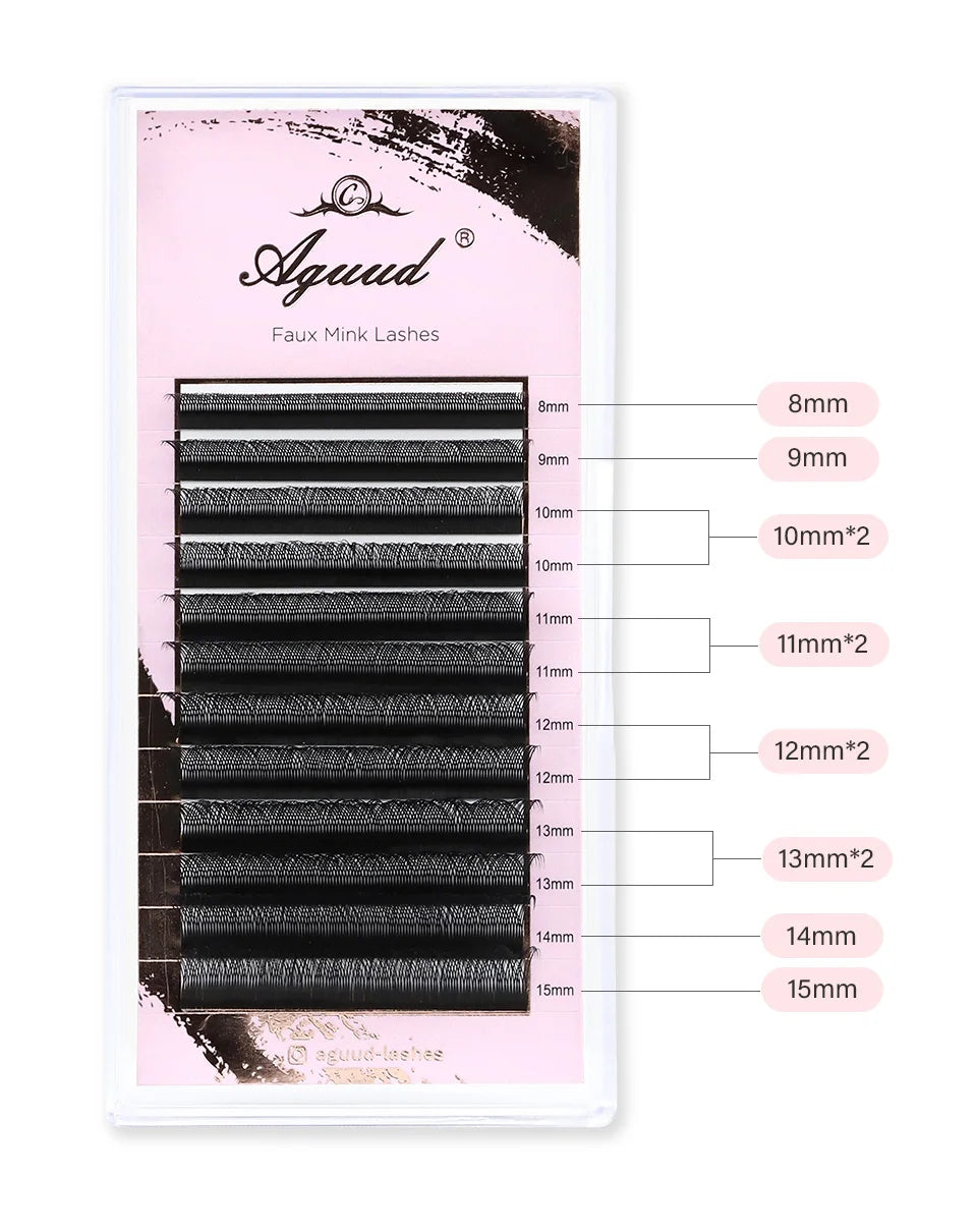 AGUUD 3D 4D Brown Premade Bloom Fans Lashes YY 5D-W Shaped Fairy Clover Volume Eyelash Extensions Soft Brown Fairy Clover Lashes