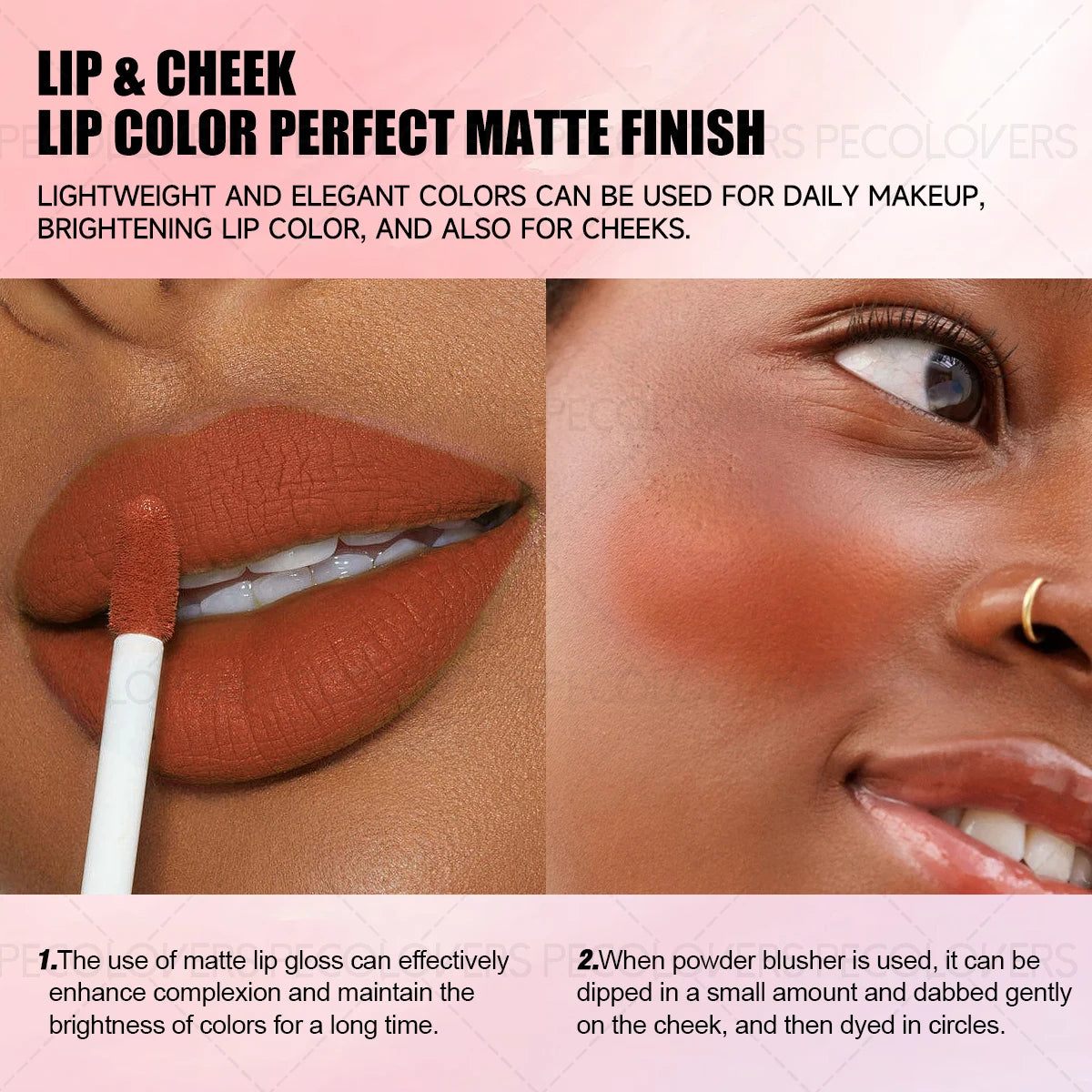1PC Lightweight Non-stick Cups, Nude, Velvet Matte, Halloween Makeup, Lip Gloss Lipstick, Suitable for Festival and Stage Makeup